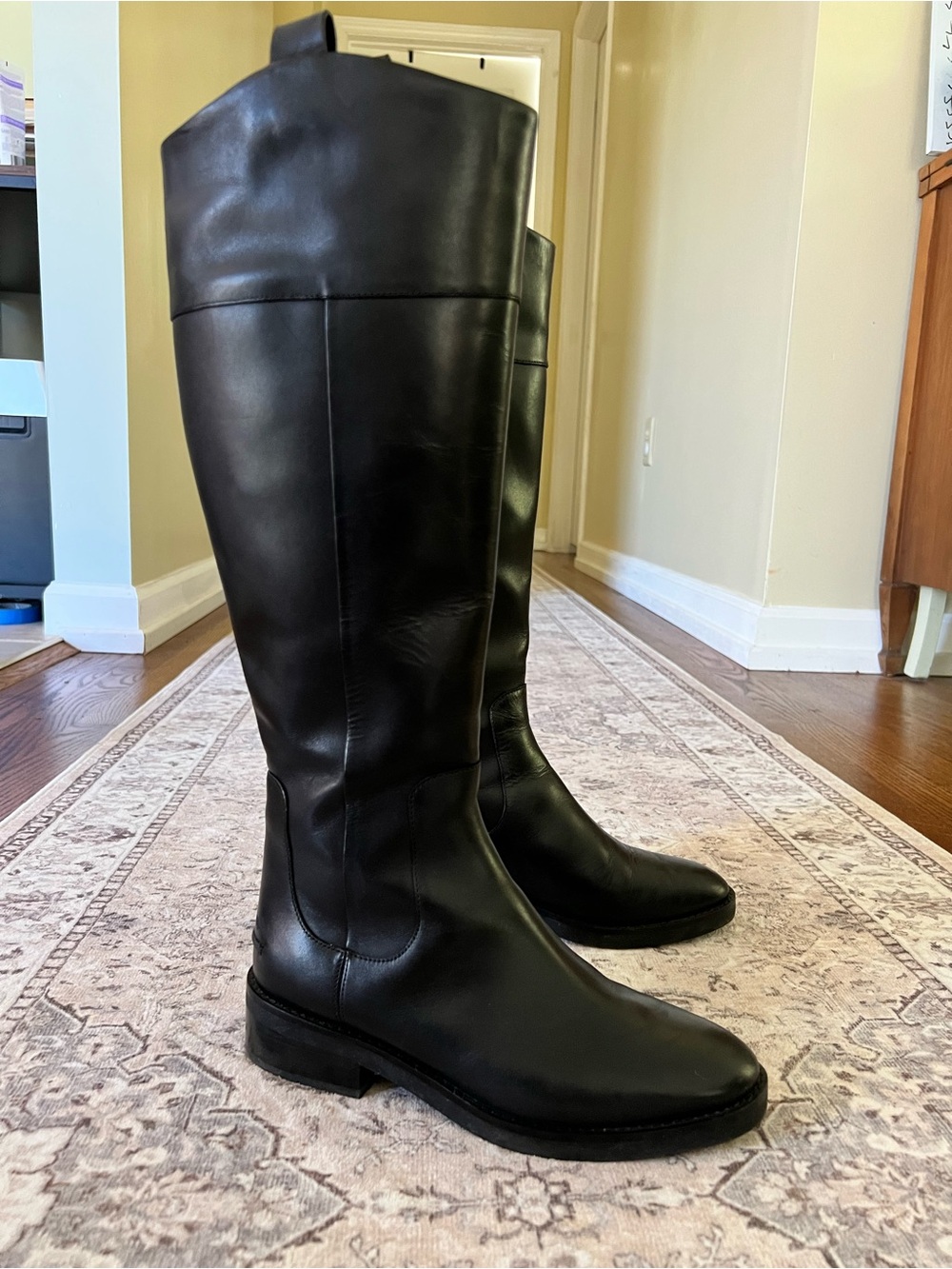 Cole Haan Black Over-the-Knee Leather Riding Boots